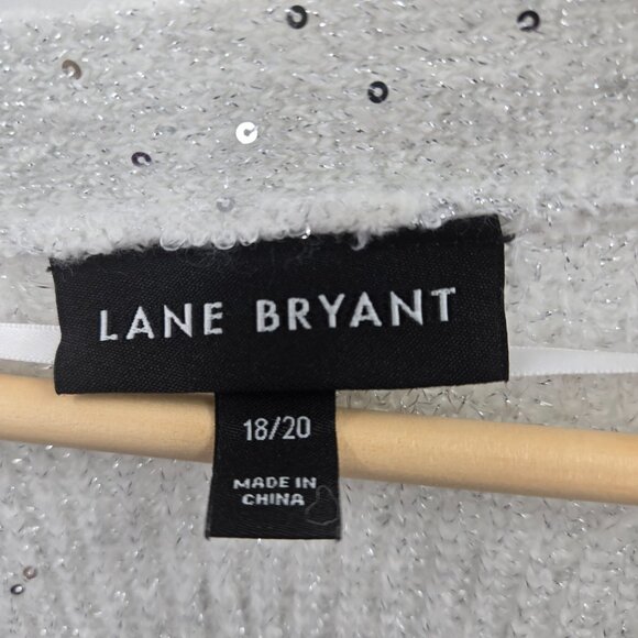 Lane Bryant Gray Metallic Sequin Open Cardigan Shrug Size 18/20 - Picture 6 of 9